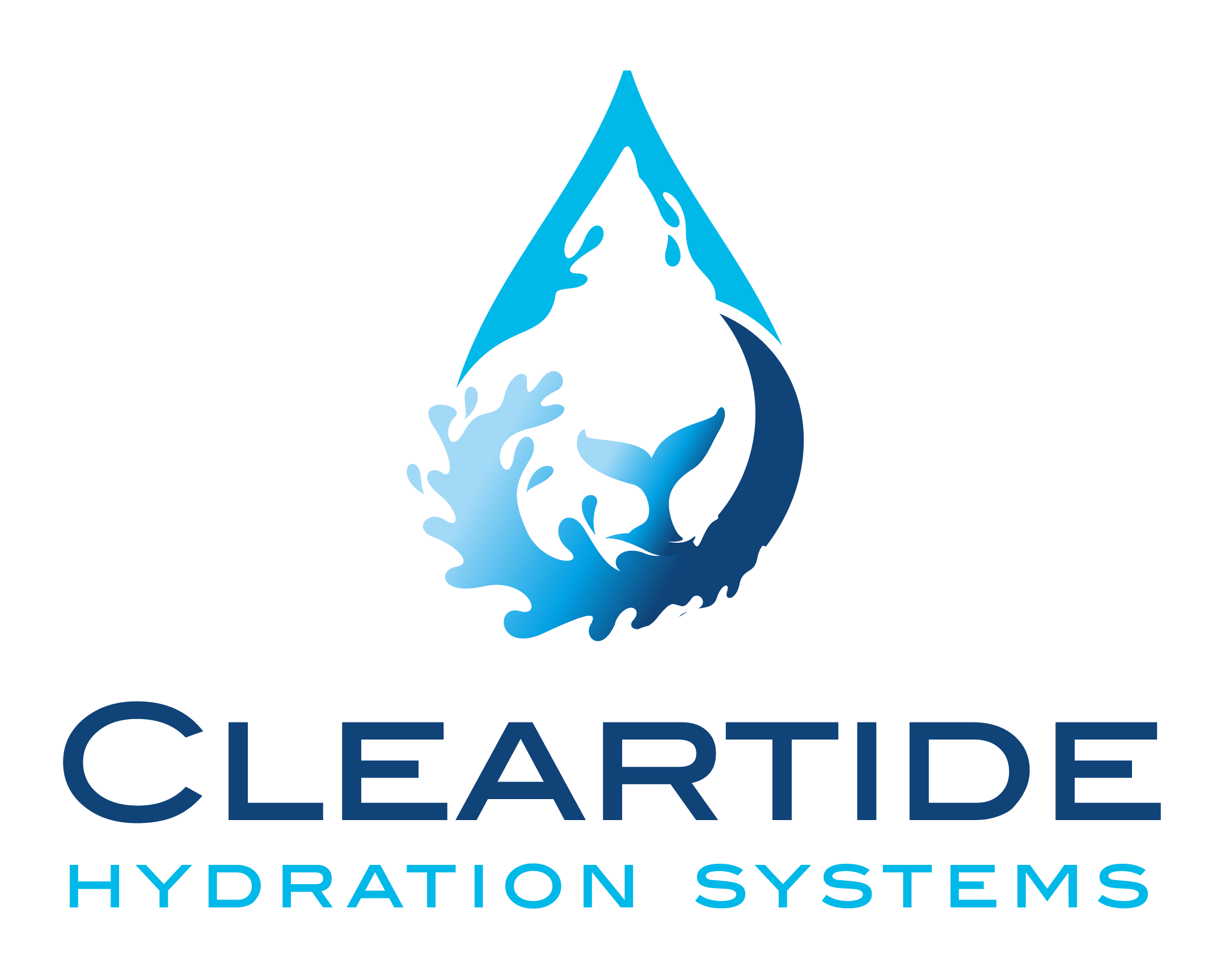 Cleartide Hydration Systems logo, promoting bottleless water solutions for schools and homes to support children's hydration needs for improved cognitive performance.